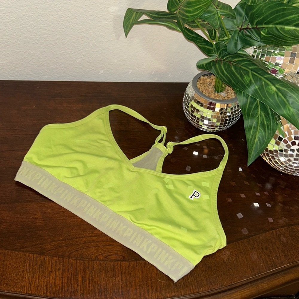 Neon yellow ultimate sports bra PINK VS from 2010s